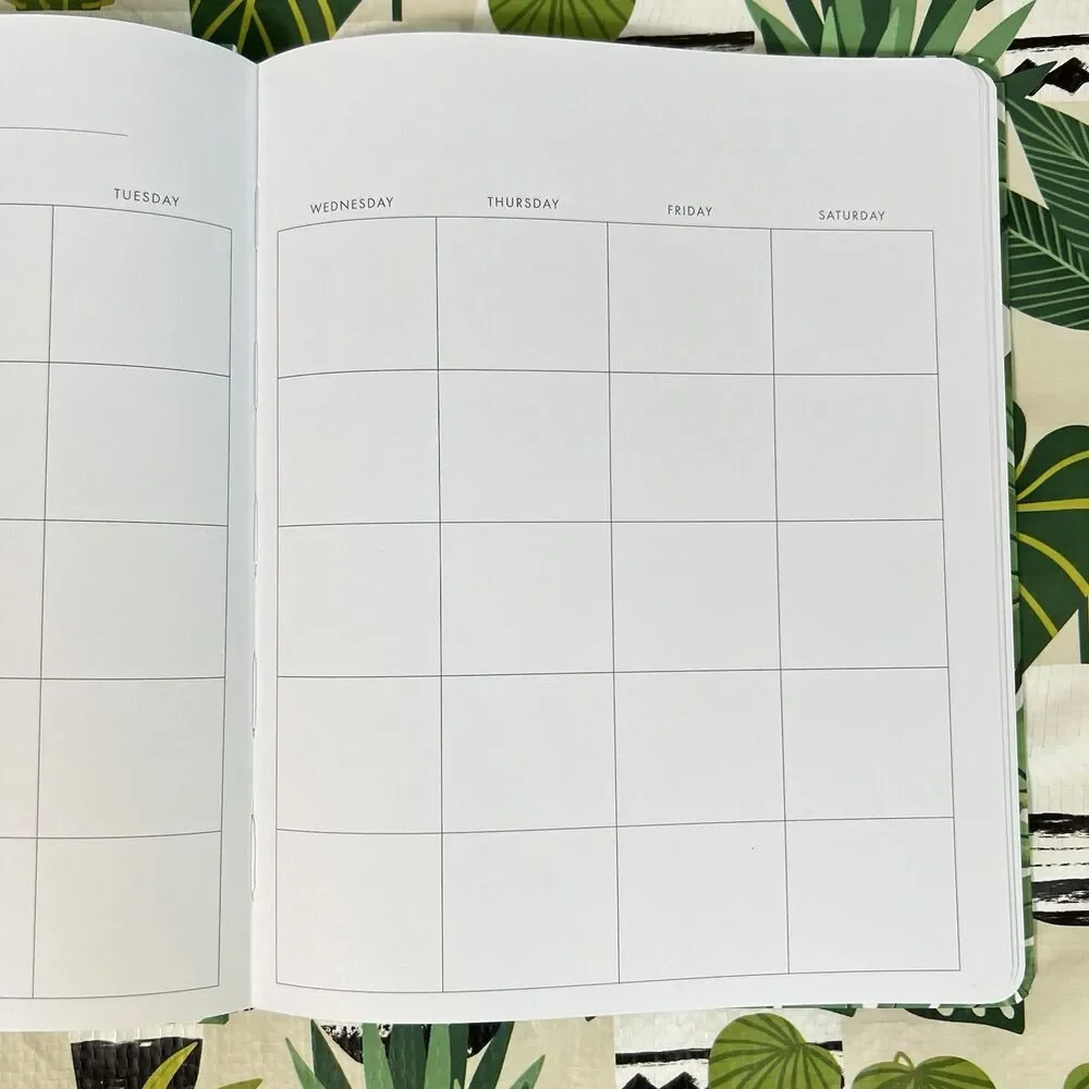 Monstera Leaf 12 Month Undated Weekly and Monthly Planner Green Hardcover